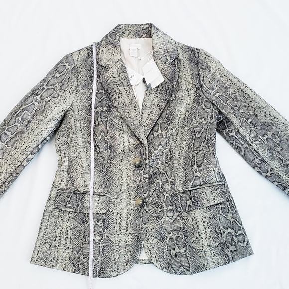 NWT Chico's Jacquard Cobra Python Blazer Business Casual XS - Picture 8 of 11